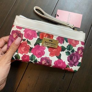 Juicy Couture White Romantic Rose Large Wallet Wristlet